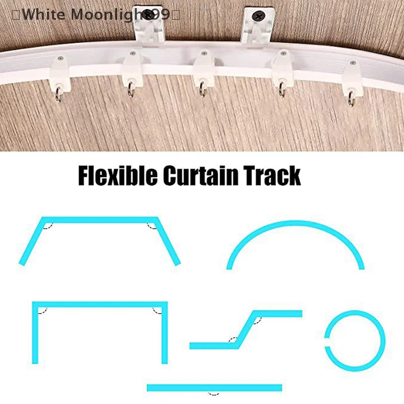 rideau rail flexible blanc moderne clips fixation plaques vis système coulissantINCTEDELETELASTWORD