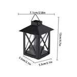 lanterne décorative rustique vintage fer suspension bougie récipient transparent noir blanc structure
