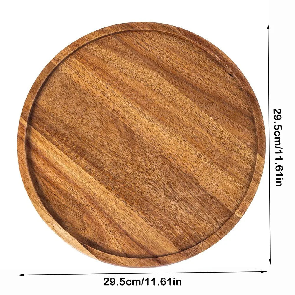 assiette ronde bois marron clair minimaliste rustique dîner pain grande petite