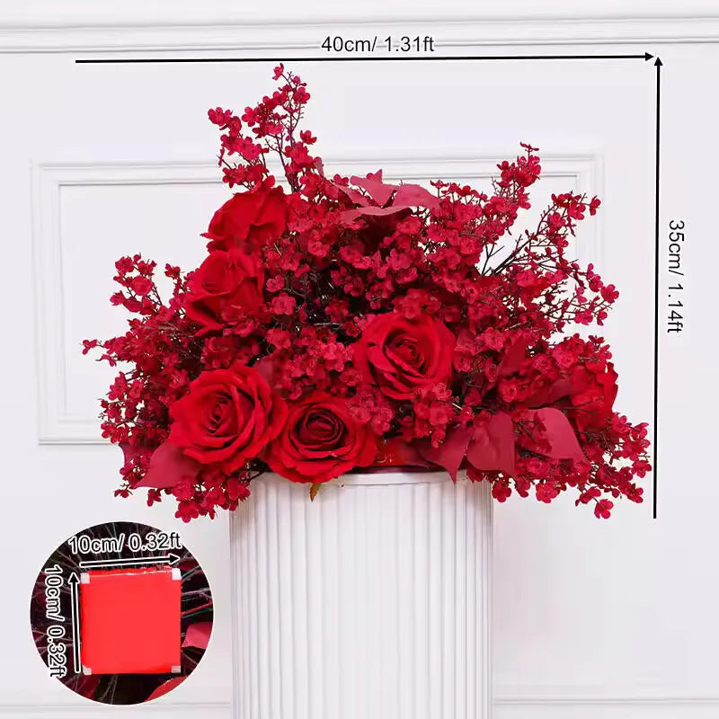 décoration extérieure mariage anniversaire rose rouge artificielle moderne bouquet grande taille