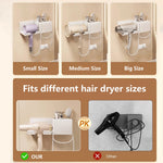 séchoir cheveux support mural blanc gris rose moderne étagère salle bain câble prise électrique