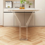 table pliante moderne transparente pieds brillants blanc visibles minimaliste 60cm 72cm