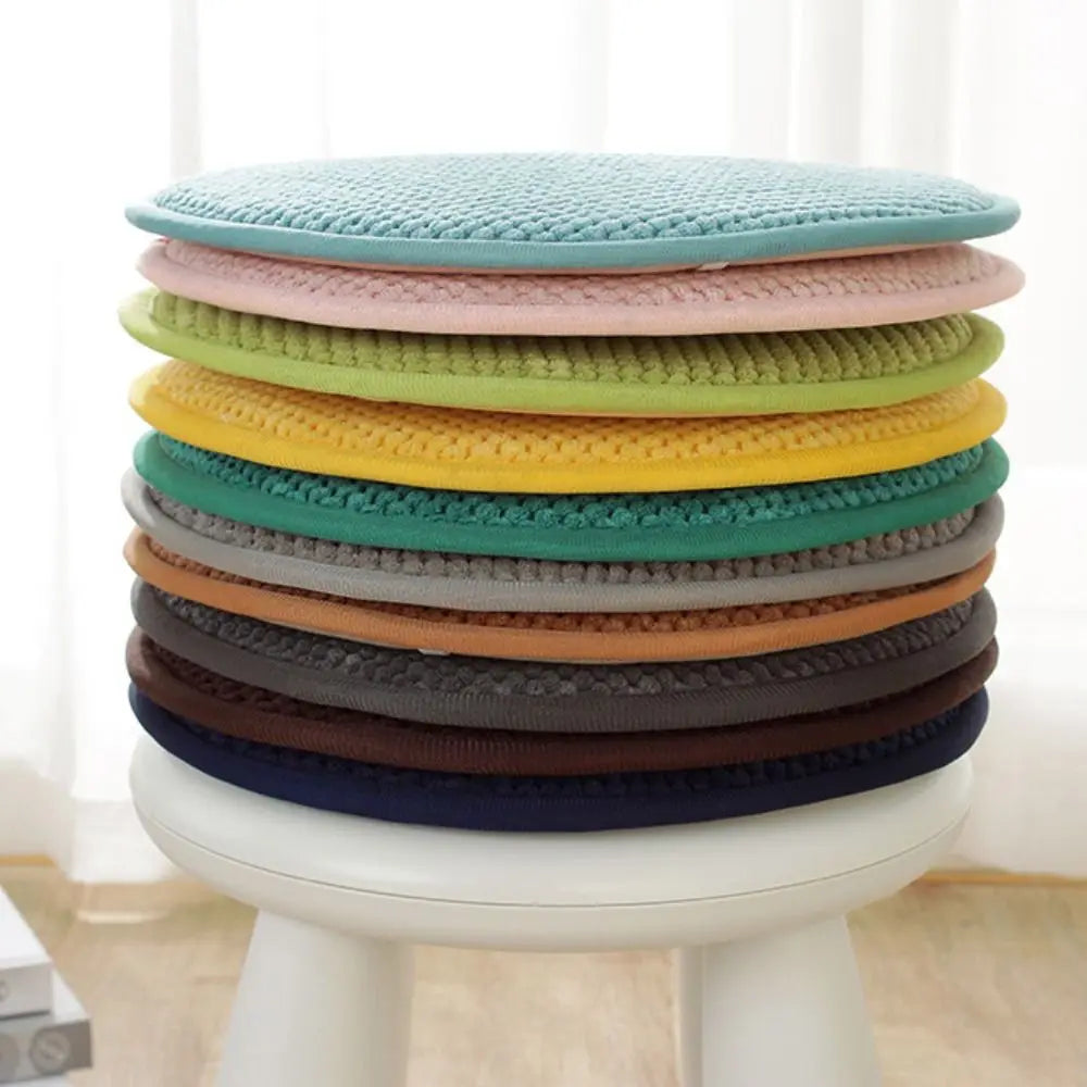 coussin tabouret rond solide mousse pu tissage points moderne couleur uni antidérapant