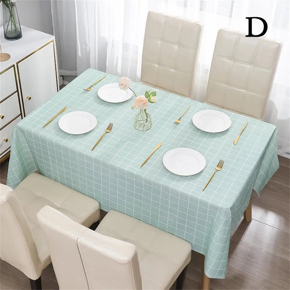 nappe table carreaux beige verte rose moderne minimaliste imperméable anti poussière facile nettoyage intérieur