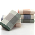 serviettes main coton absorbantes séchage rapide noël carreaux classiques vert gris rose