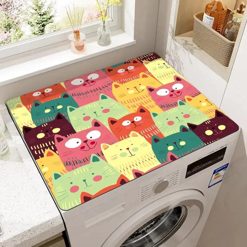 tapis séchage moderne chatons mignons gris noir blanc anti dérapant