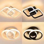 Lampe LED moderne minimaliste blanc noir acrylique fer métal plafonnier éclairage quotidien flux lumineux