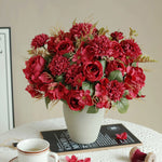 bouquet fleurs artificielles rose orange violet rouge blanc décoration intérieure vase floral champêtre