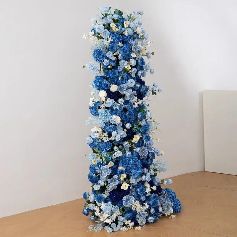 arche décorative fleurs artificielles bleu blanc extérieur intérieur décoration maison événement