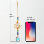 pendentif décoratif or multicolore fleur lotus cercles dorés élégant bohème