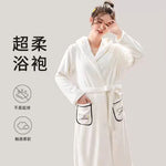 robe chambre polaire velours doux gris clair rose moderne absorbante toilette