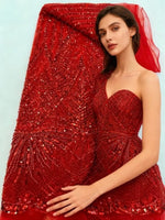 tulle français dentelle nigeriane soirée strass élégante mariage robe glamour opalescente