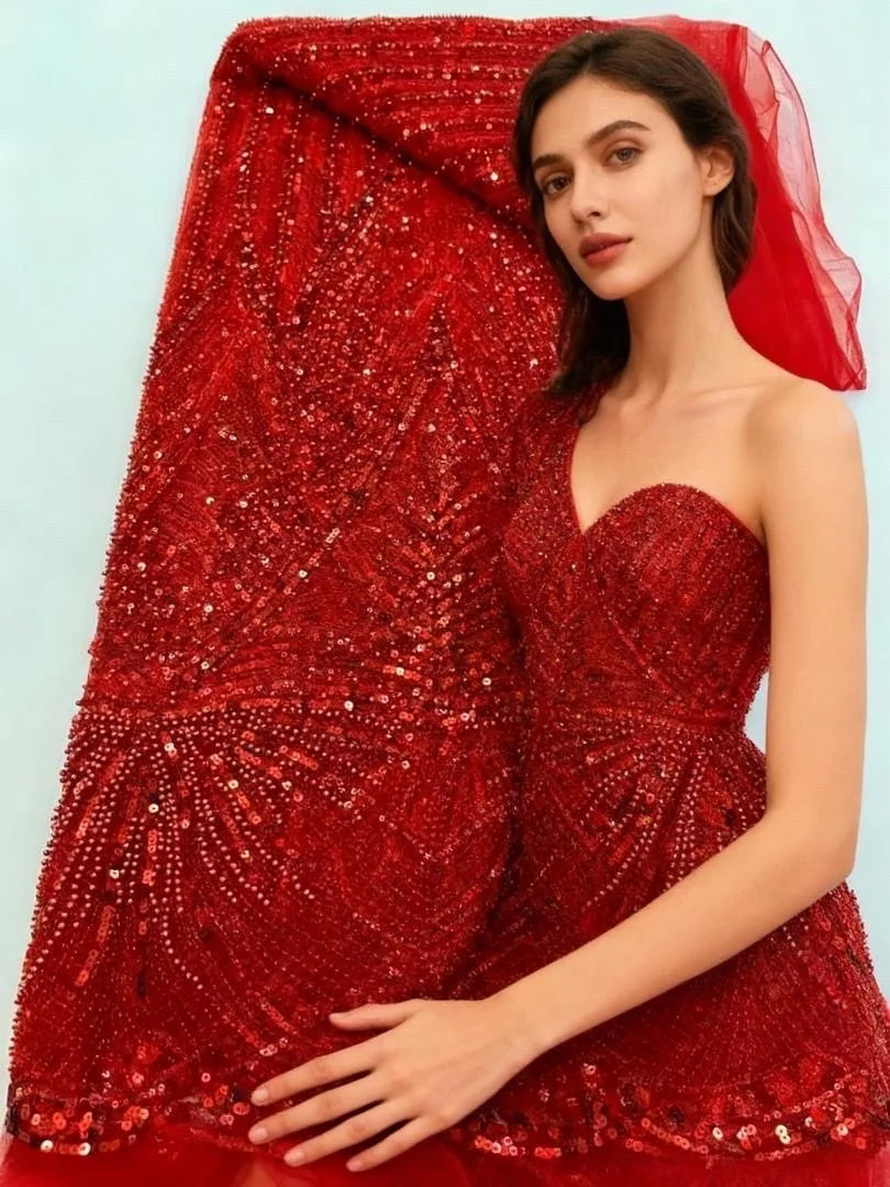 tulle français dentelle nigeriane soirée strass élégante mariage robe glamour opalescente
