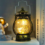 lanterne décorative vintage blanc doré noir citrouille annneau métallique contrôle sans flamme