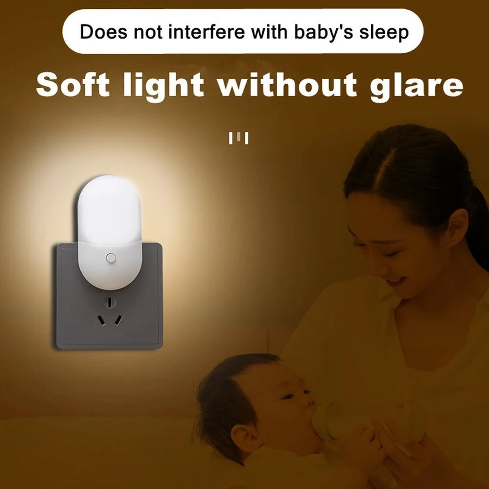 veilleuse led moderne blanc petite taille facile économie d’énergie lumière douce prise eu us