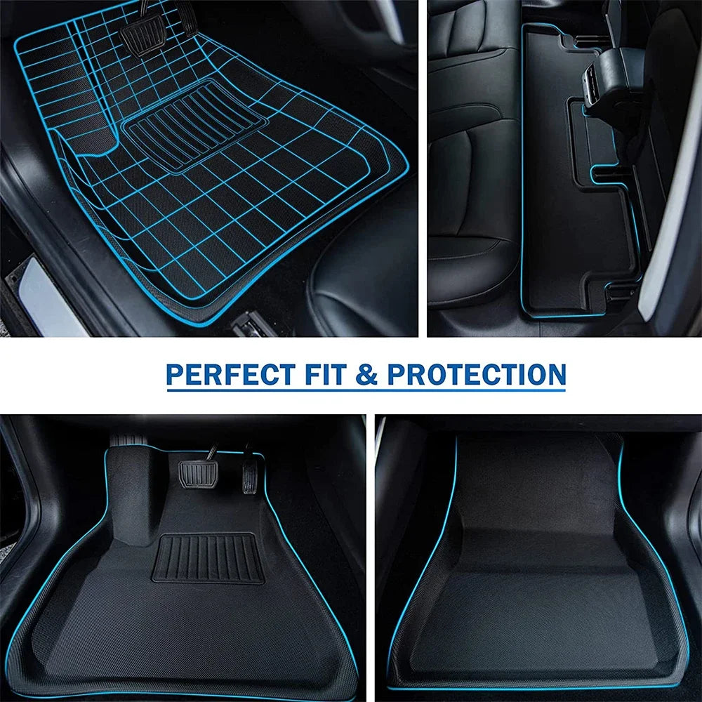 tapis sol coffre tesla model model noir antidérapant 3d fibre synthétique fibre naturelle environnement
