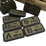 écussons sang type badges patchs militaires vert olive noir crochet boucle 2.5cm 5cm pos