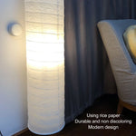 lampe sol moderne abat jour blanc rayures horizontales 22cm 94cm opaque chambre salon