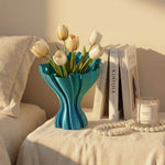 vase table moderne élégant verre cristal rose clair nœud doux