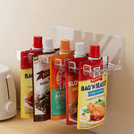 porte sacs cuisine transparent adhésif moderne organisation rangement épices assaisonnement réutilisable plastique multiple