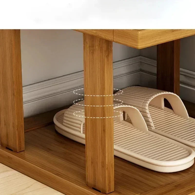 étagère chaussures bois naturel moderne étages rangement porte maison