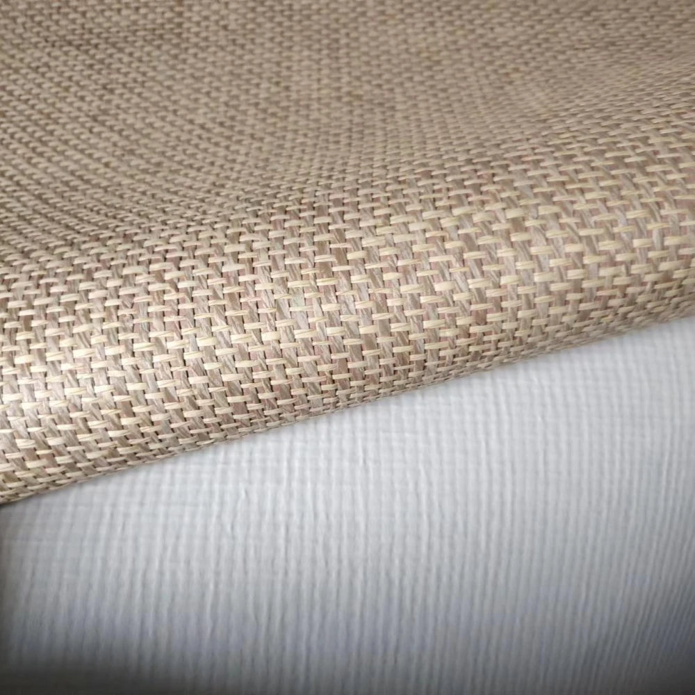papier peint adhésif tissé imitation chanvre moderne rustique beige clair foncé décoration mur