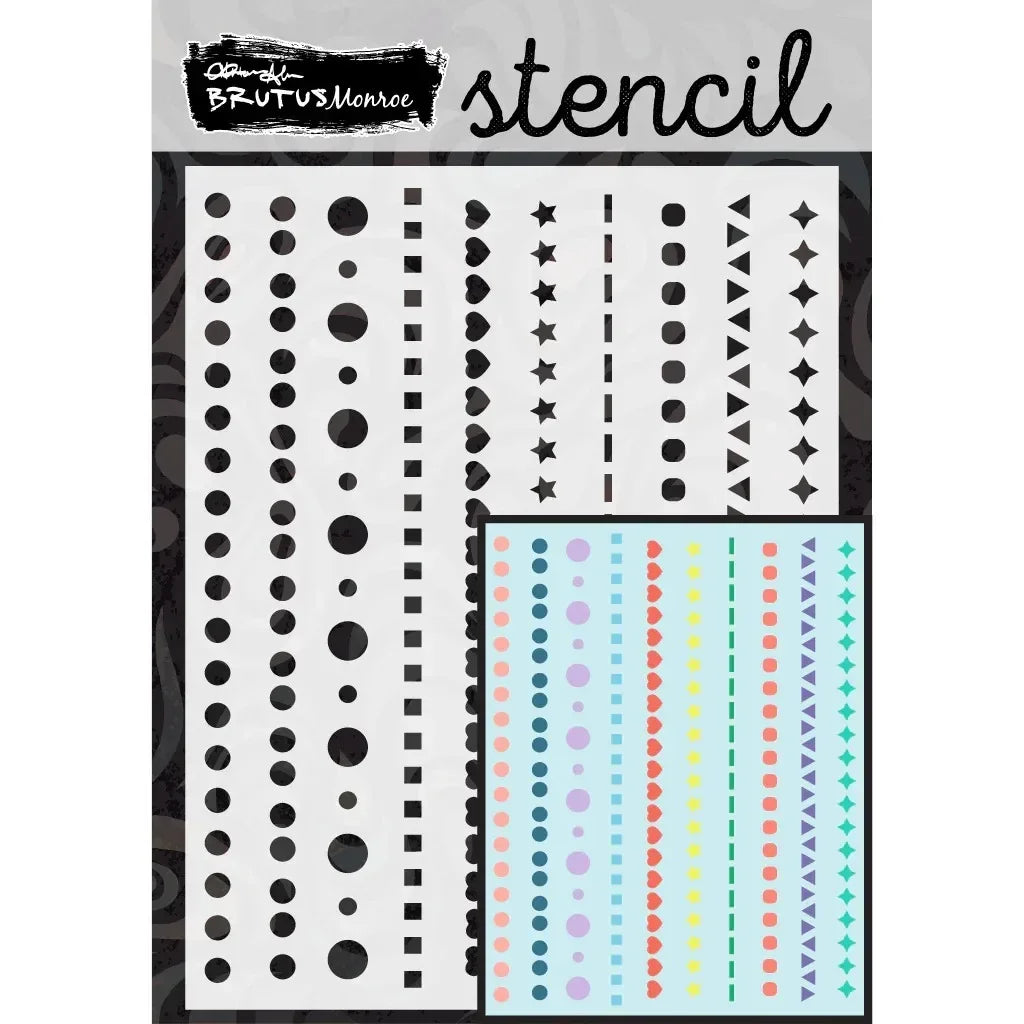 tampons pochoirs géométriques lettrage stylisé scrapbooking artisanal moderne lettres motifs décors adhésifs