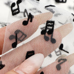 tissu blanc notes musicales semi transparent brocart polyester occasion bricolage moderne graphique