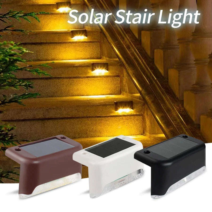 lampe solaire extérieure escalier noir marron blanc moderne adhésif led ip65 autonomie