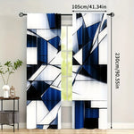 rideau moderne géométrique opacité bleu blanc noir 130x210 75x166 105x230