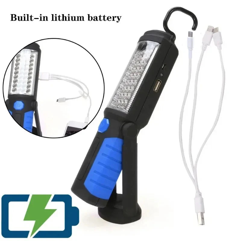 lampe torche pliable rechargeable led rouge bleu anti dérapante moderne résistante choc