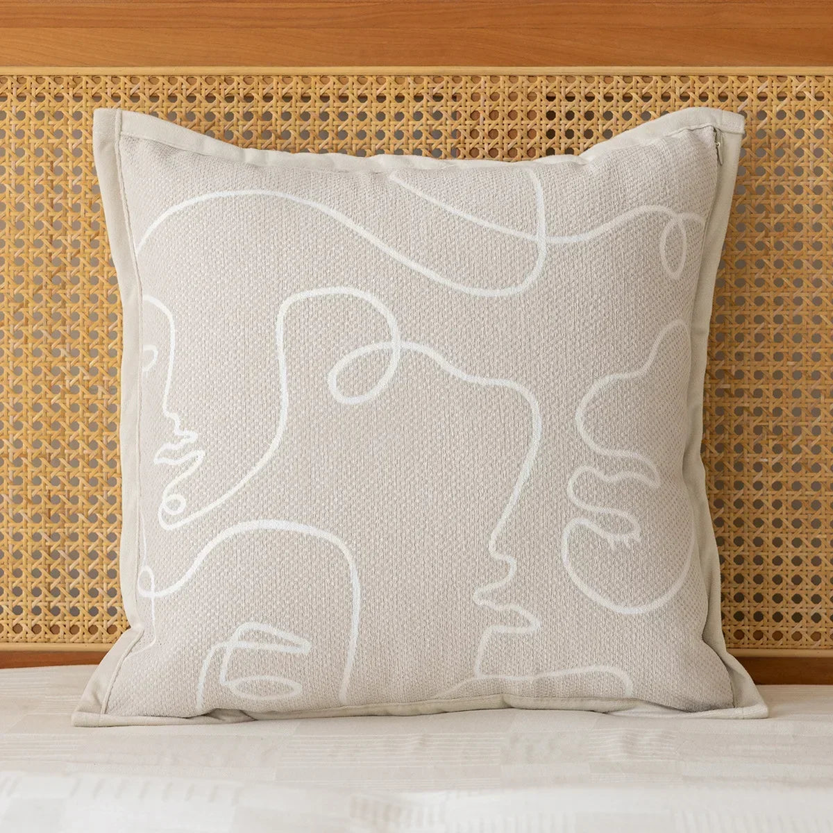 coussin beige motif citrouilles moderne opacité 100 polyester tufted 45x45cm décoration maison canapé chaise