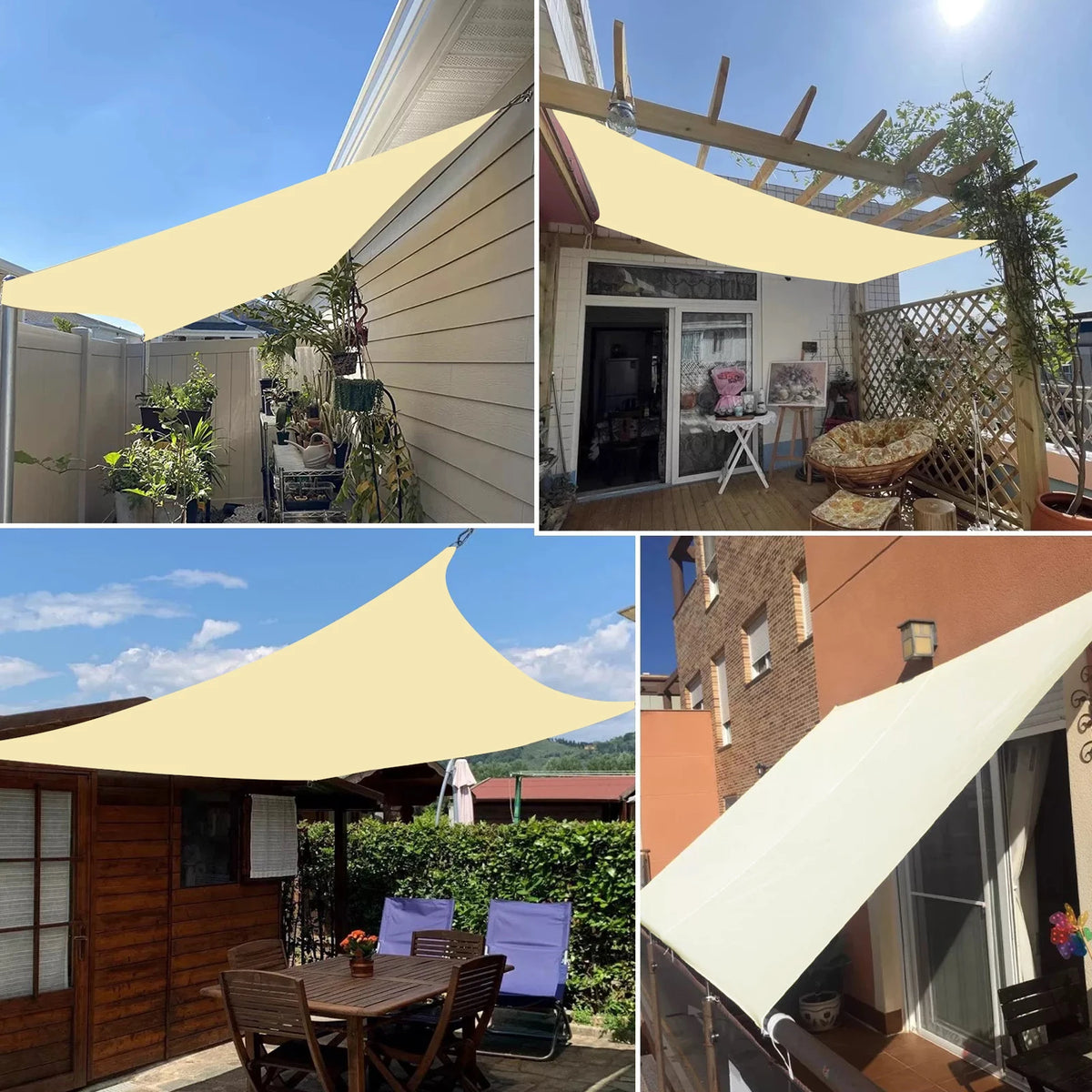 voile poly coton beige clair moderne résistance uv facile 300x400cm