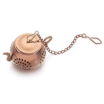 infuseur thé maille fine chaîne boucle moderne argenté filtre épices cuisine théière herbes thé