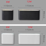 applique murale led moderne 12w 6w noir blanc verre trempé ip65 adhésif