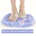 tapis bain texturé picots bleu lavande ventouses adhésives utilitaire maison massage pieds cleansing sponge