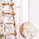 guirlande fleurs artificielles rose clair 1m8 décoration romantique intérieur 135 fleurs rangée