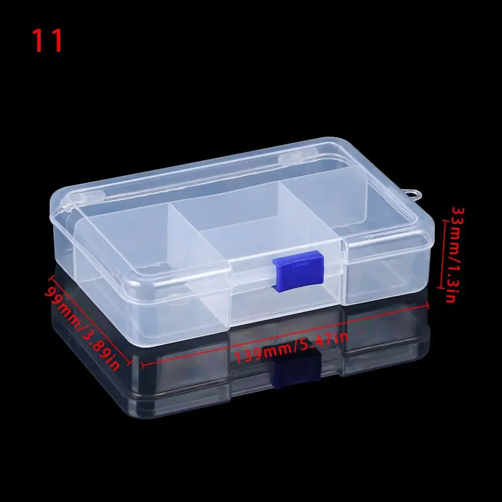 boîtes rangement transparentes empilables clips compartiments garage organisation bijoux diamants artisanat pilules