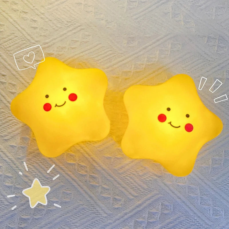 veilleuse led animal compagnie lune étoile décoration chambre blanc jaune moderne minimaliste