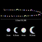 guirlande décorative festif étoiles lunes cercles iridescent mariage anniversaire eid mubarak holographique brillant