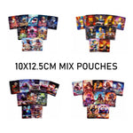 pochette plastique opaque dessin animé sac rangement biscuits épices fermeture éclair motif multicolore