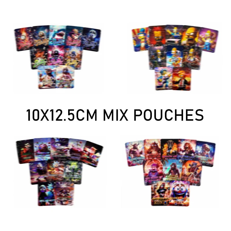 pochette plastique opaque dessin animé sac rangement biscuits épices fermeture éclair motif multicolore