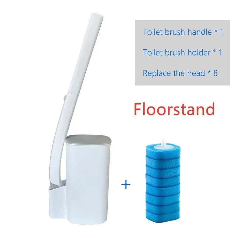 Brosse toilette jetable blanche bleue moderne pratique adhésive interchangeables fluides nettoyants