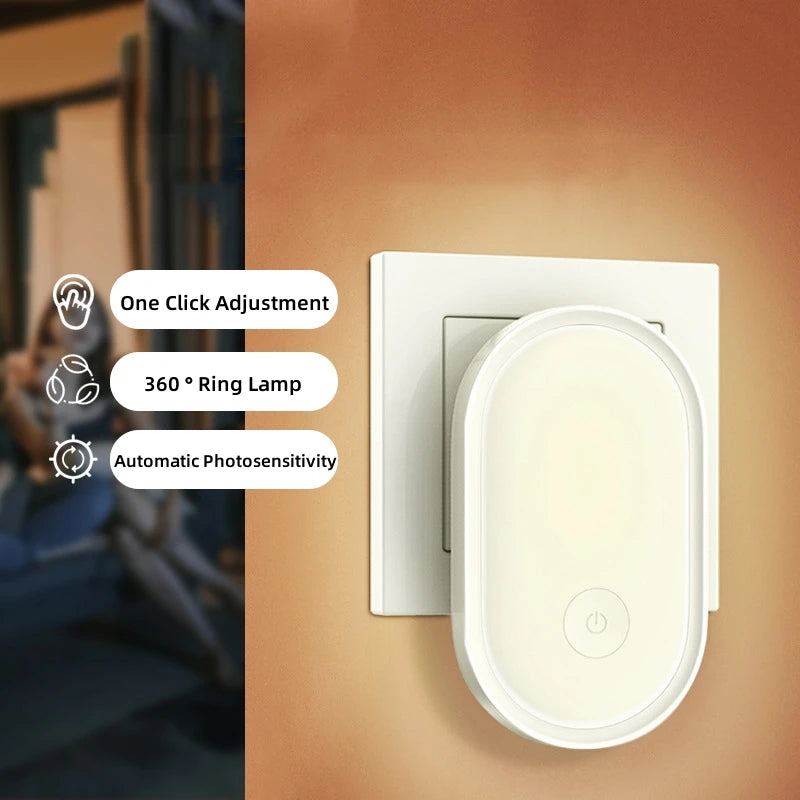 veilleuse led encastrée prise murale moderne minimaliste blanc beigeclair chambre deco