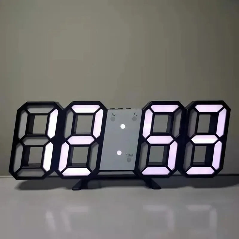 horloge digitale led carrée table moderne minimaliste blanc gris lumière