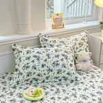 taies d'oreiller fleurées ensemble literie classique oreiller drap plat ours rose doux