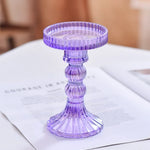 support bougie verre rose vert motif diamant décoration table mariage classique objet déco maison