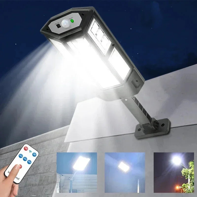 lampe solaire moderne noire blanche grille géométrique ip65 télécommande mur étancheextérieur