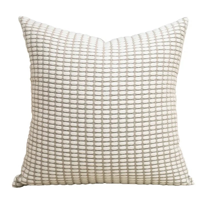 taies d'oreiller carrées rayées noires blanches modernes adhésives 45x45cm coton polyester
