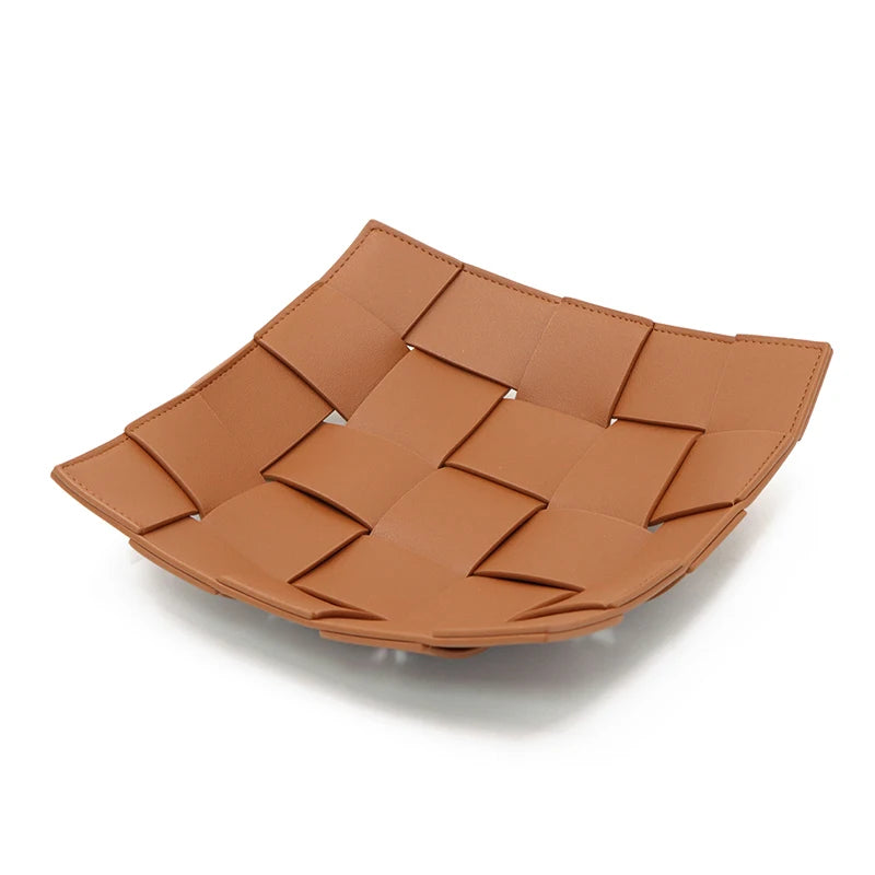 porte bijoux pliable tissé moderne bracelet montre bague parfum beige noir marron